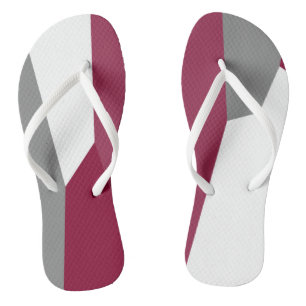 Fuchsia Pink Grey and White Teenslippers