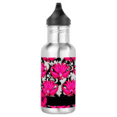 Fuchsia Pink Grey Parisian Damask Monogram Waterfles (Rechts)