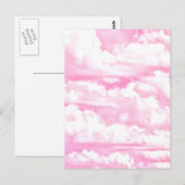 Fuchsia Pink Happy Clouds-decor Briefkaart (Voorkant / Achterkant)