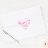 Fuchsia Pink Happy Clouds-decor Hart Sticker (Envelop)