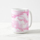 Fuchsia Pink Happy Clouds-decor Koffiemok (Voorkant rechts)