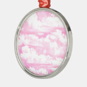 Fuchsia Pink Happy Clouds-decor Metalen Ornament (Links)