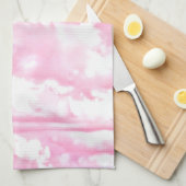 Fuchsia Pink Happy Clouds-decor Theedoek (Quarter Fold)