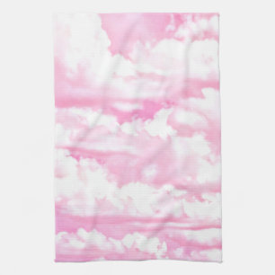 Fuchsia Pink Happy Clouds-decor Theedoek
