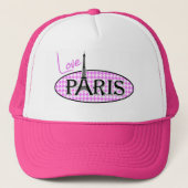 Fuchsia Pink Houndstooth; Parijs Trucker Pet (Voorkant)