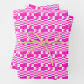 Fuchsia Pink Kente set van 3 Inpakpapier Vel (In situ)
