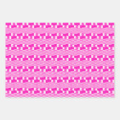 Fuchsia Pink Kente set van 3 Inpakpapier Vel (Voorkant)