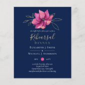 Fuchsia Pink Navy Blue Rehearsal Dinner BUDGET (Voorkant)