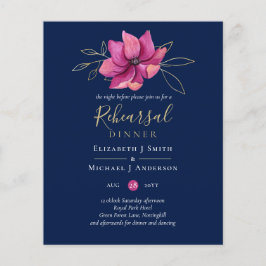 Fuchsia Pink Navy Blue Rehearsal Dinner BUDGET