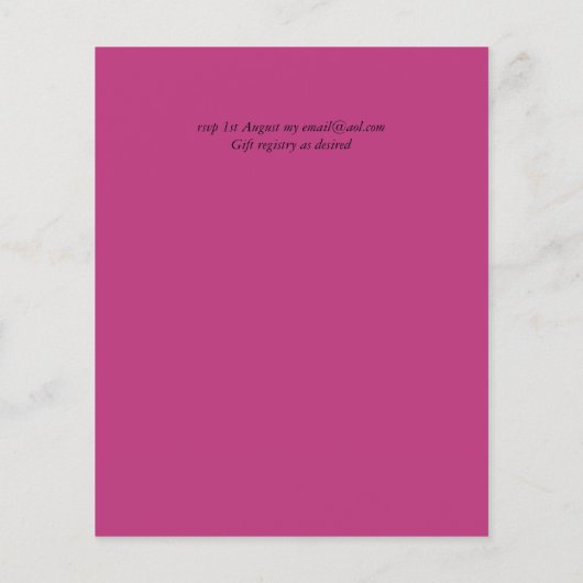 Fuchsia Pink Navy Blue Wedding nodigt budgettair u (Achterkant)