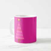 Fuchsia Pink Ombre moderne kerstboom Koffiemok (Voorkant links)