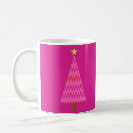 Fuchsia Pink Ombre moderne kerstboom Koffiemok (Links)