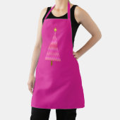 Fuchsia Pink Ombre moderne kerstboom Schort (Insitu)