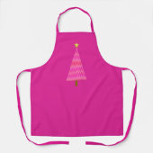 Fuchsia Pink Ombre moderne kerstboom Schort (Voorkant)