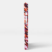 Fuchsia pink, orange, black and white camo  iPhone hoesje (Linkerkant)