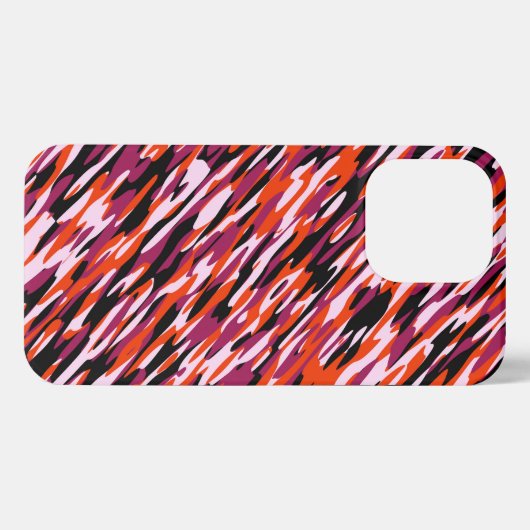 Fuchsia pink, orange, black and white camo  iPhone hoesje (Achterkant horizontaal)