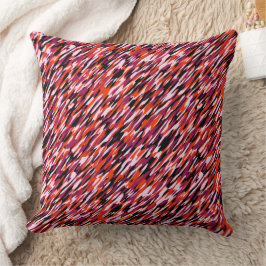 Fuchsia pink, orange, black and white camo kussen