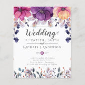 Fuchsia Pink Oranje Ginger Wedding nodigt budget u (Voorkant)