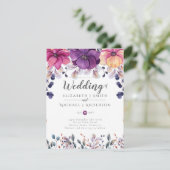 Fuchsia Pink Oranje Ginger Wedding nodigt budget u Kaart (Staand voorkant)