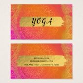 Fuchsia Pink Oranje & Gold Indian Gift Certificate Visitekaartjes (Voorkant /achterkant)