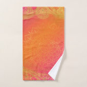 Fuchsia Pink Oranje & Gold Indian Mandala Glam Bad Handdoek (Handdoek)