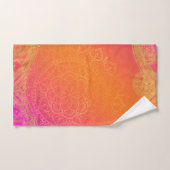 Fuchsia Pink Oranje & Gold Indian Mandala Glam Bad Handdoek (Handdoek)