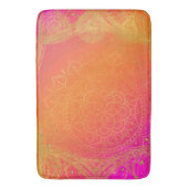 Fuchsia Pink Oranje & Gold Indian Mandala Glam Badmat (Voorkant Verticaal)