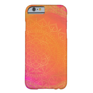 Fuchsia Pink Oranje & Gold Indian Mandala Glam Barely There iPhone 6 Hoesje