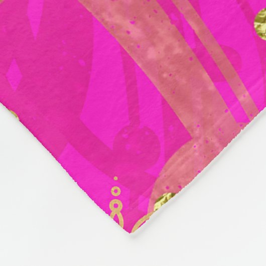 Fuchsia Pink Oranje & Gold Indian Mandala Glam Fleece Deken (Hoek)