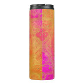 Fuchsia Pink Oranje & Gold Indian Mandala Glam Thermosbeker (Achterkant)