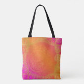 Fuchsia Pink Oranje & Gold Indian Mandala Glam Tote Bag (Achterkant)