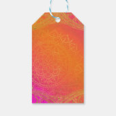 Fuchsia Pink Oranje & Gold Indian Mandala Party Cadeaulabel (Achterkant)