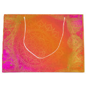 Fuchsia Pink Oranje & Gold Indian Mandala Party Groot Cadeauzakje (Voorkant)