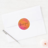 Fuchsia Pink Oranje & Gold Indian Mandala Party Ronde Sticker (Envelop)