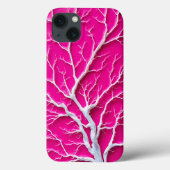 Fuchsia Pink Organic Branch iPhone Case Women (Achterkant)