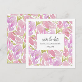 Fuchsia Pink Paarse Waterverf Flowers Patroon