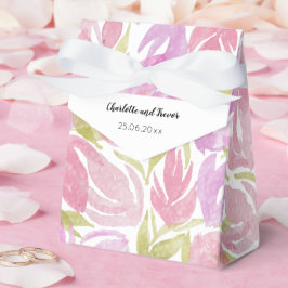 Fuchsia Pink Paarse Waterverf Flowers Patroon Bedankdoosjes