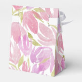 Fuchsia Pink Paarse Waterverf Flowers Patroon Bedankdoosjes (Achterkant)