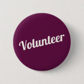 Fuchsia Pink Pin-back Volunteer Buttonnen Ronde Button 5,7 Cm (Voorkant)