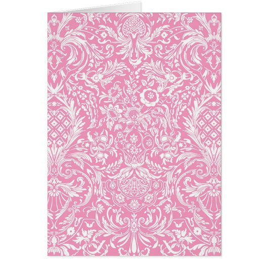 Fuchsia Pink Pineapple Victoriaans  Damask (Voorkant)