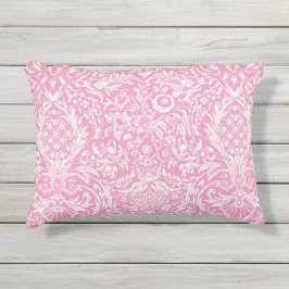 Fuchsia Pink Pineapple Victoriaans Damask Buitenkussen