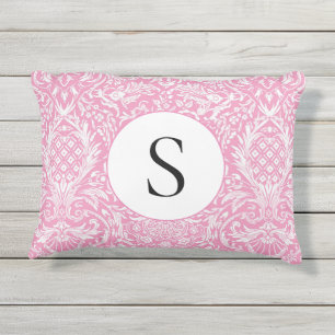 Fuchsia Pink Pineapple Victoriaans Damask Buitenkussen