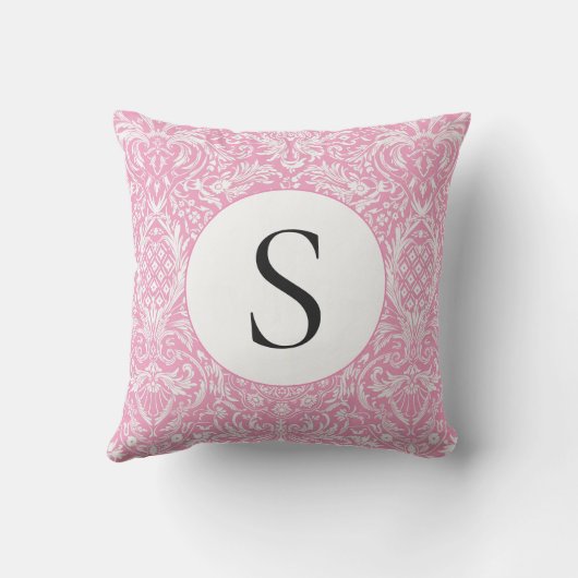 Fuchsia Pink Pineapple Victoriaans  Damask Buitenkussen (Achterkant)