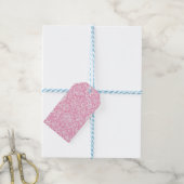 Fuchsia Pink Pineapple Victoriaans Damask Cadeaulabel (Met Touw)