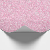 Fuchsia Pink Pineapple Victoriaans  Damask Cadeaupapier (Hoek)