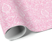 Fuchsia Pink Pineapple Victoriaans  Damask Cadeaupapier (Rol Hoek)