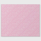 Fuchsia Pink Pineapple Victoriaans  Damask Cadeaupapier (Vlak)