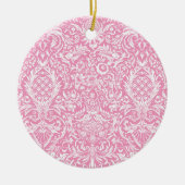 Fuchsia Pink Pineapple Victoriaans  Damask Keramisch Ornament (Voorkant)