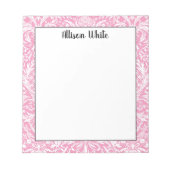 Fuchsia Pink Pineapple Victoriaans  Damask Notitieblok (Voorkant)