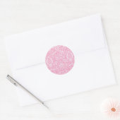 Fuchsia Pink Pineapple Victoriaans  Damask Ronde Sticker (Envelop)